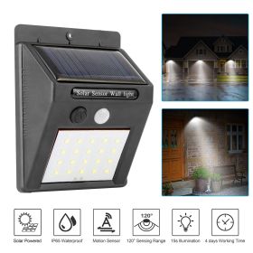 Solar Light 20 LEDs Outdoor PIR Motion Sensor Lights IP65 Waterproof 120 Degree Sensing Wide Angle Lighting - Black