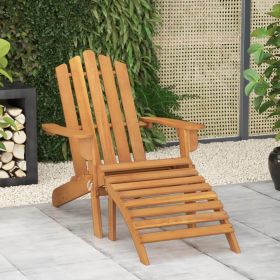 Patio Adirondack Chair with Footrest Solid Wood Acacia - Brown