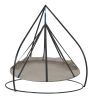 71 H x 84 W x 84 D Outdoor Beige 7 FT Hammock Flyer Saucer Hanging Chair with Stand - as Pic