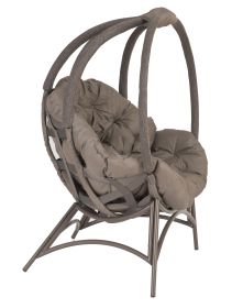 56 H x 45 W x 26 D Outdoor Beige Overland Cozy Ball Chair with Cushion - as Pic