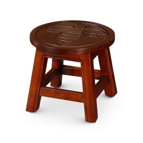 Carved Wooden Step Stool, Queen Bee, Cherry - as Pic