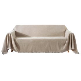 Chenille Couch Cover Universal Sofa Cover Sofa Slipcover for Pets Dogs Cats - Oatmeal - 71 x 134 in