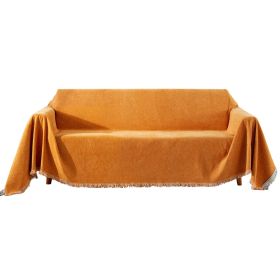 Chenille Couch Cover Universal Sofa Cover Sofa Slipcover for Pets Dogs Cats - Orange - 71 x 134 in