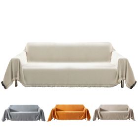 Chenille Couch Cover Universal Sofa Cover Sofa Slipcover for Pets Dogs Cats - Grey - 71 x118 in