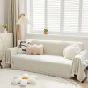 Chenille Couch Cover Universal Sofa Cover Sofa Slipcover for Pets Dogs Cats - Cream - 71 x118 in