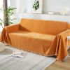 Chenille Couch Cover Universal Sofa Cover Sofa Slipcover for Pets Dogs Cats - Orange - 71 x118 in