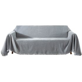 Chenille Couch Cover Universal Sofa Cover Sofa Slipcover for Pets Dogs Cats - Grey - 71 x 134 in
