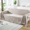 Chenille Couch Cover Universal Sofa Cover Sofa Slipcover for Pets Dogs Cats - Oatmeal - 71 x118 in