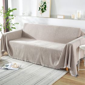 Chenille Couch Cover Universal Sofa Cover Sofa Slipcover for Pets Dogs Cats - Oatmeal - 71 x118 in