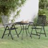 3 Piece Patio Dining Set Expanded Metal Mesh Anthracite - Anthracite