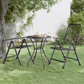 Patio Table √ò23.6"x28.3" Expanded Metal Mesh Anthracite - Anthracite