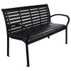 Patio Bench Black 45.7" Steel and WPC - Black