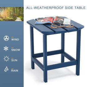 Adirondack Outdoor Side Table;  HDPE Plastic End Tables for Patio;  Backyard;  Pool;  Indoor Outdoor Companion;  Easy Maintenance Weather Resistant La