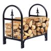 2 Feet Outdoor Heavy Duty Steel Firewood Storage Holder - Black