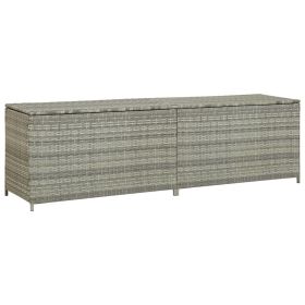 Patio Storage Box Poly Rattan 78.7"x19.6"x23.6" Gray - Grey