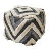 Tonal Tufted Outdoor Pouf, 16"x16"x16", Gray - Gray