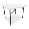 ALEPT36SW Square Plastic Folding Table - White - White