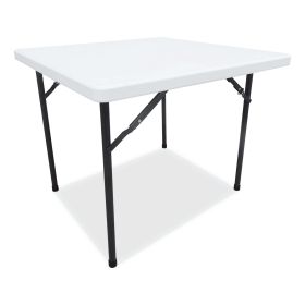 ALEPT36SW Square Plastic Folding Table - White - White