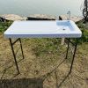 Outdoor Fish and Game Cutting Cleaning Table w/Sink and Faucet - white