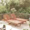 Sun Loungers 2 pcs Solid Wood Acacia - Brown