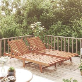 Sun Loungers 2 pcs Solid Wood Acacia - Brown