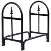 2 Feet Outdoor Heavy Duty Steel Firewood Storage Holder - Black
