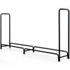8 Feet Outdoor Steel Firewood Log Rack - Black