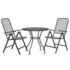 3 Piece Patio Dining Set Expanded Metal Mesh Anthracite - Anthracite