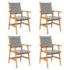 5 Piece Patio Dining Set Solid Wood Acacia - Brown