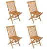 5 Piece Patio Dining Set Solid Teak Wood - Brown