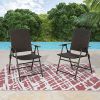 Rattan Folding Outdoor Patio Dining Chairs with Armrest Foldable Wicker Chairs Set of Two - 2 Packs