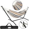 2-Person Hammock with Stand 450lb Capacity and Portable Carrying Bag, 48"W x 120"L, Desert Stripes - Desert Stripes