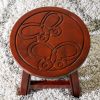 Carved Wooden Step Stool, Butterflies, Cherry - as Pic