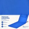 3 Pieces Beach Lounge Chair Mat Set 2 Adjustable Lounge Chairs with Table Stripe - Blue