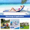 3 Pieces Beach Lounge Chair Mat Set 2 Adjustable Lounge Chairs with Table Stripe - Blue