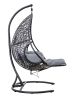 Patio PE Rattan Swing Chair With Stand and Leg Rest for Balcony, Courtyard - as Pic