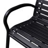Patio Bench Black 45.7" Steel and WPC - Black