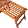 Patio Deck Chair with Footrest Solid Acacia Wood - Brown