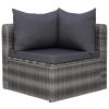7 Piece Patio Sofa Set with Cushions & Pillows Poly Rattan Gray - Grey