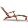 Patio Deck Chair with Footrest Solid Acacia Wood - Brown