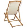 Deck Chair Teak 22.1"x41.3"x37.8" Cream - Cream