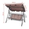 Garden Swing Bench with Canopy Coffee - Brown
