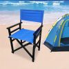 Folding Chair Wooden Director Chair Canvas Folding Chair Folding Chair 2pcs/set populus + Canvas (Color : Blue) - Blue