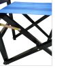 Folding Chair Wooden Director Chair Canvas Folding Chair Folding Chair 2pcs/set populus + Canvas (Color : Blue) - Blue