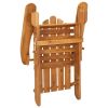 Patio Adirondack Chair with Footrest Solid Wood Acacia - Brown