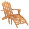 Patio Adirondack Chair with Footrest Solid Wood Acacia - Brown