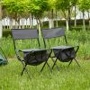 2-piece Folding Outdoor Chair with Storage Bag, Portable Chair for indoor, Outdoor Camping, Picnics and Fishing,Grey - as Pic
