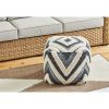 Tonal Tufted Outdoor Pouf, 16"x16"x16", Gray - Gray