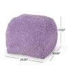 Moloney Modern Microfiber Chenille Square Pouf, Lavender - as Pic
