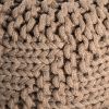 Hazel Indoor Handcrafted Modern Fabric Weave Pouf, Light Brown - as Pic